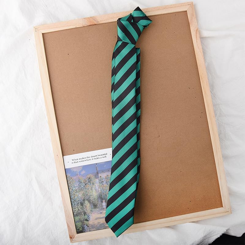 Sdopbinbin Black And White Red Striped Tie Green Blue And Black Necktie Halloween Ties for Male Cosplay Wedding Tie for Men - Image 4